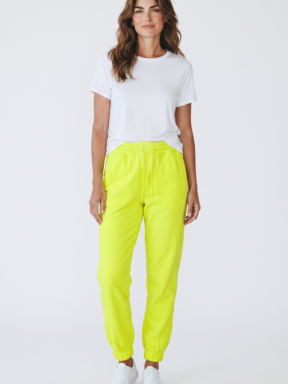 Neon Yellow-green High-Rise Jogger Pants - Women's